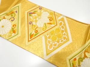 アンティーク　菱に桐・菊模様織り出し袋帯（材料）